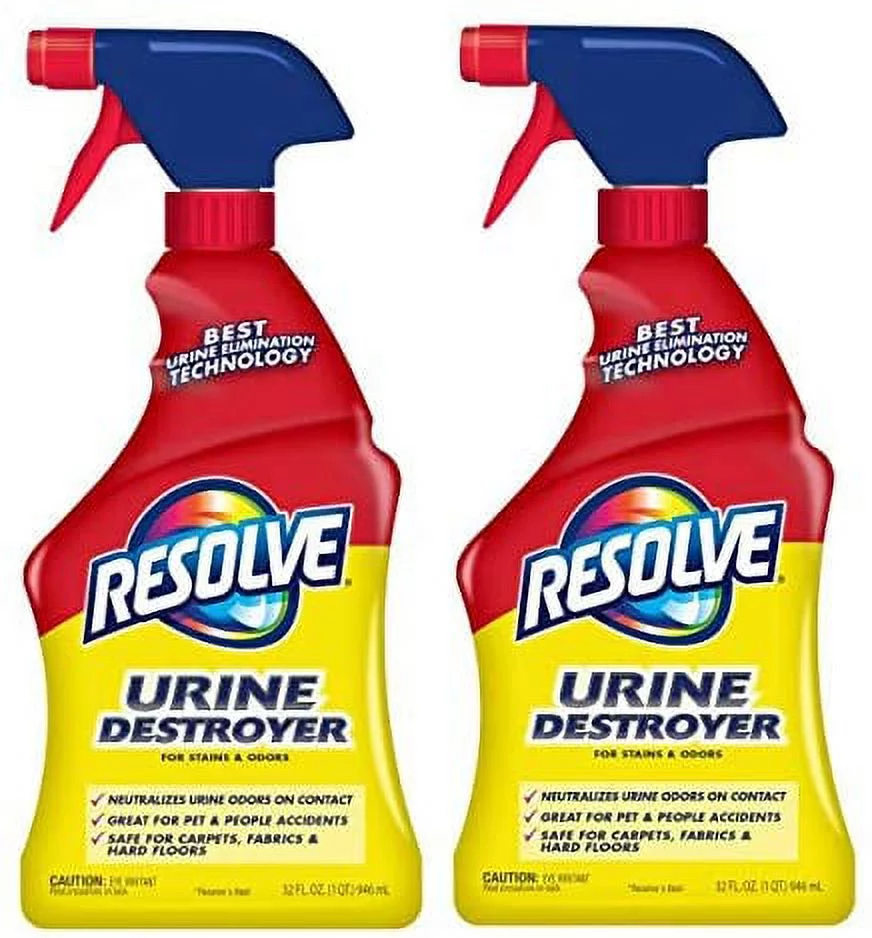 Resolve Urine Destroyer Pet Urine Stain & Odor Remover Spray, 32oz (Pack of 2)