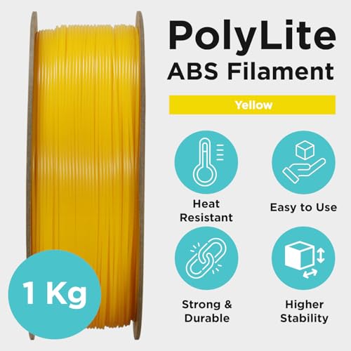 Polymaker ABS Filament 1.75mm Black, ABS 3D Printer Filament 1.75mm Heat Resistant 1kg - PolyLite ABS 3D Printing Filament 1.75mm, Strong & Durable, Dimensional Accuracy +/- 0.03mm