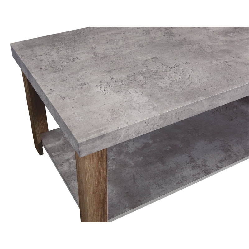 Progressive Furniture T246-95 Living Room Cocktail Table & 2 End Tables, Gray & Oak - Pack of 3