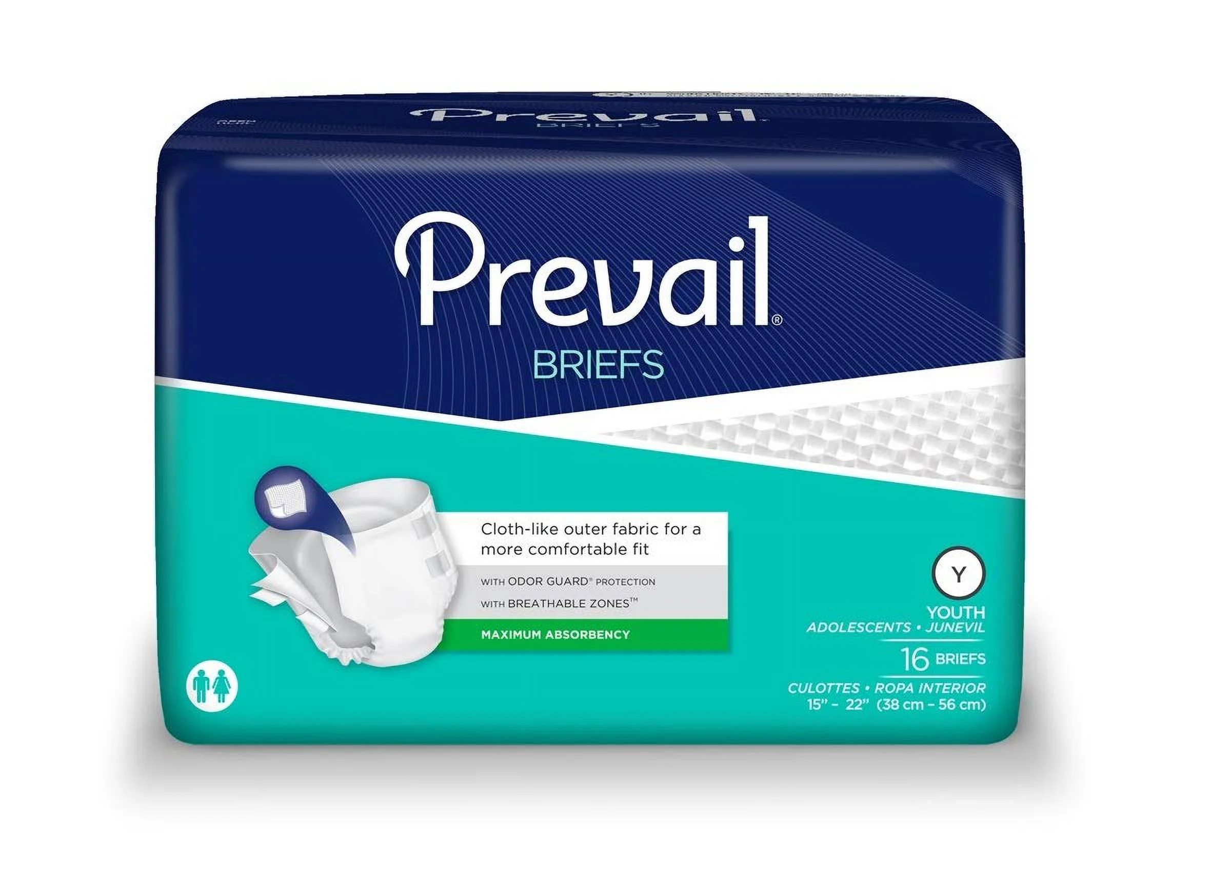 Prevail Briefs Youth Case of 96 (6 Packs of 16) - PV-015 by FQ