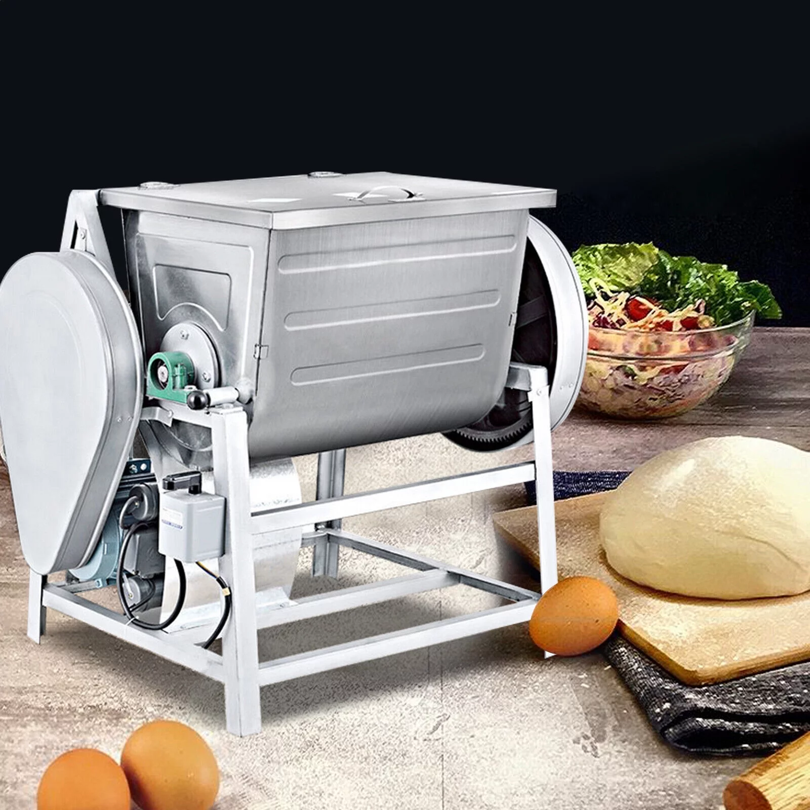 Miumaeov 30 QT Electric Dough Mixer Kneading Dough Maker with 1500W High Speed & Pure Copper Motor