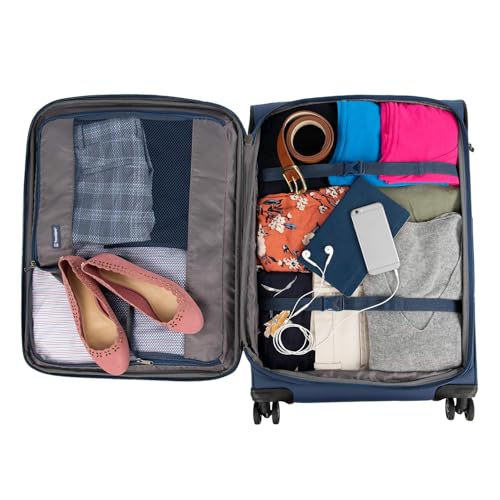 Travelpro Tourlite Softside 2-Piece Set, Expandable Luggage with 4 Spinner Wheels, Lightweight Suitcase, 21