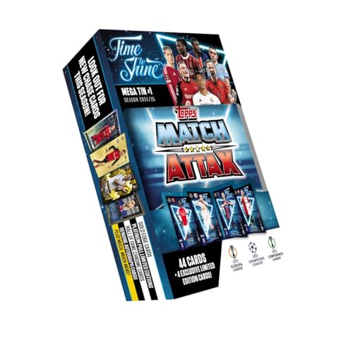 Topps Match Attax 24/25 - Random Mega Tin - Contains 44 Match Attax Cards Plus 4 Exclusive LEs