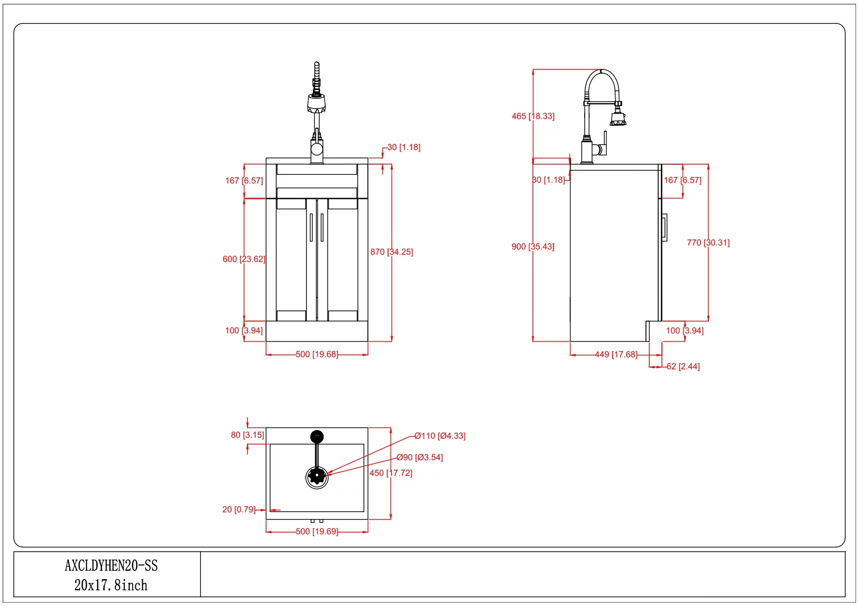 Simpli Home Hennessy Transitional 20 inch Deluxe Laundry Cabinet with Faucet and Stainless Steel Sink in White