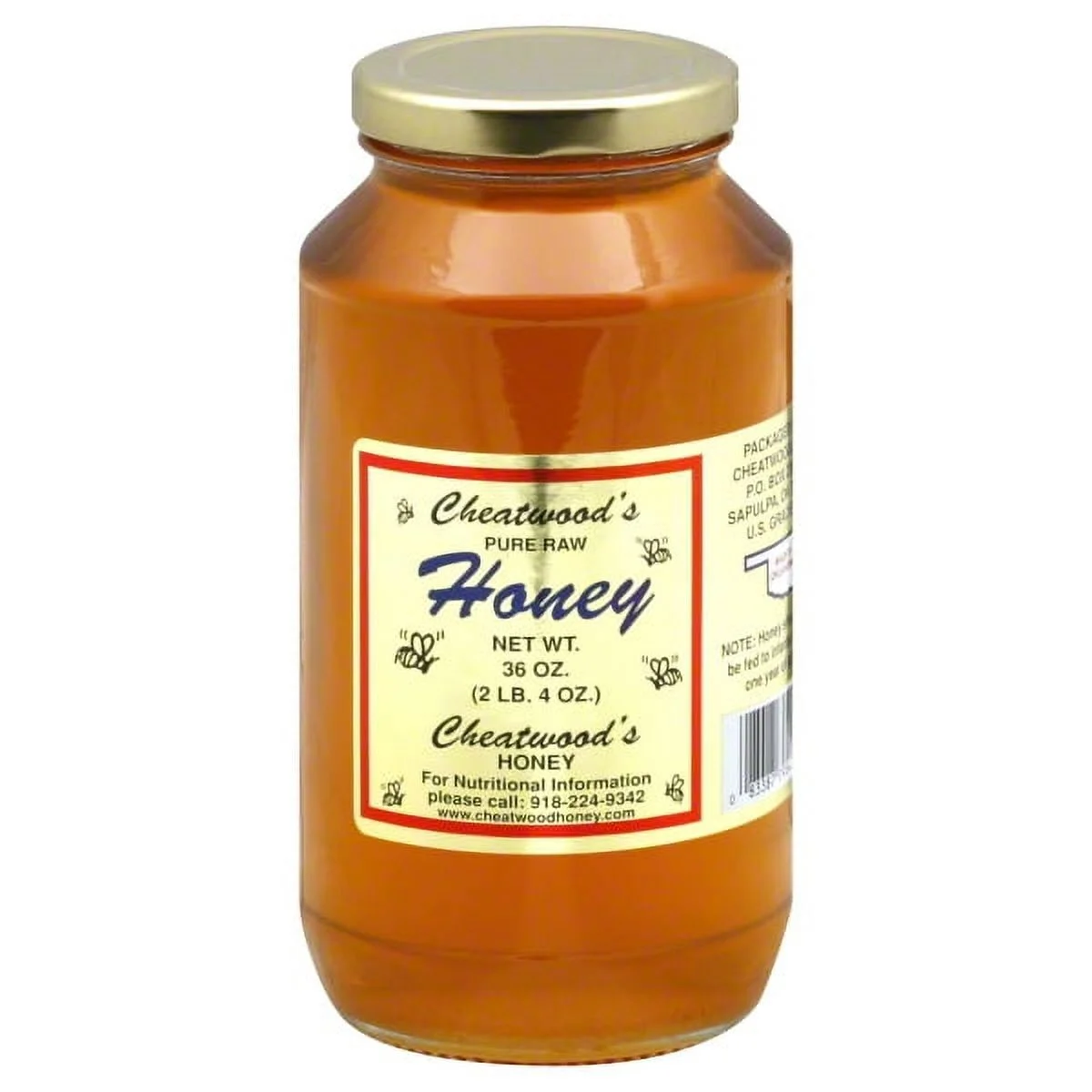Cheatwood's Pure Raw Honey 36 oz. Jar