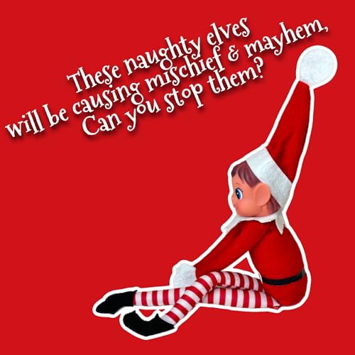 Elfie (Boy) and Elvie (Girl) Set Fun and Playful Elves Behavin' Badly Figure with Soft Body and Vinyl Face-Set of 2, Red