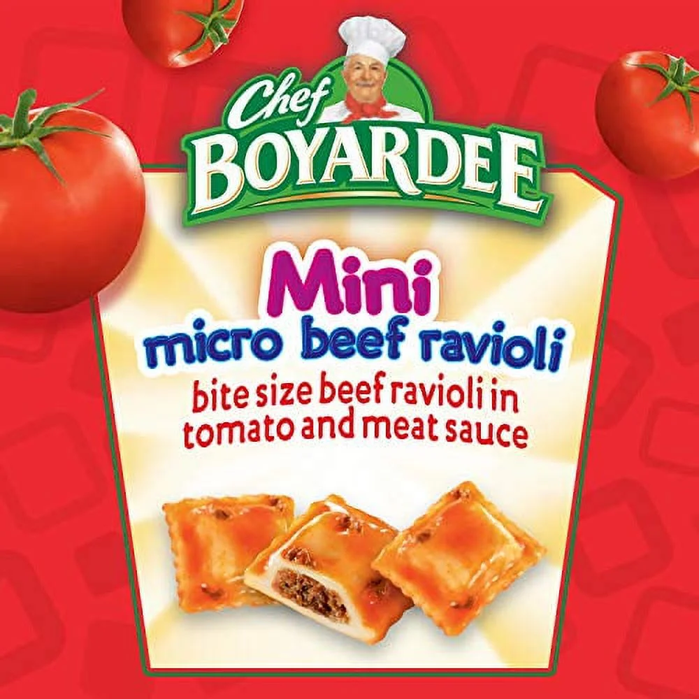 Chef Boyardee Mini Micro Beef Ravioli & Meatballs, 7.5 Ounce (Pack of 12)