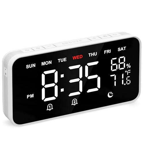 Dekala PixelRise Smart Alarm Clock for Bedroom,Pixel Art LED Dot Matrix Display, Weather Temperature Animation, Loud Dual Alarm for Heavy Sleeper, Sleep White Noise, WiFi Weather & Time Sync, App