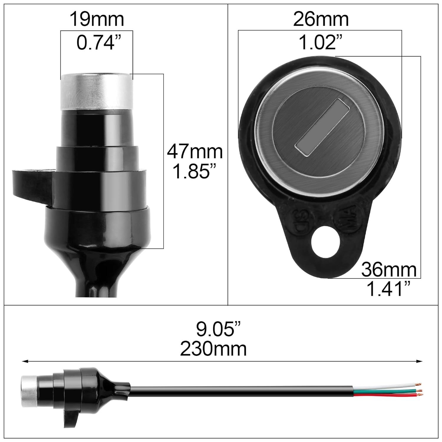 3 Wire Ignition Switch Key Replacement for 50cc 70cc 90cc 110cc 150cc 200cc 250cc ATV & Dirt Bike Electrical Scooters DIY