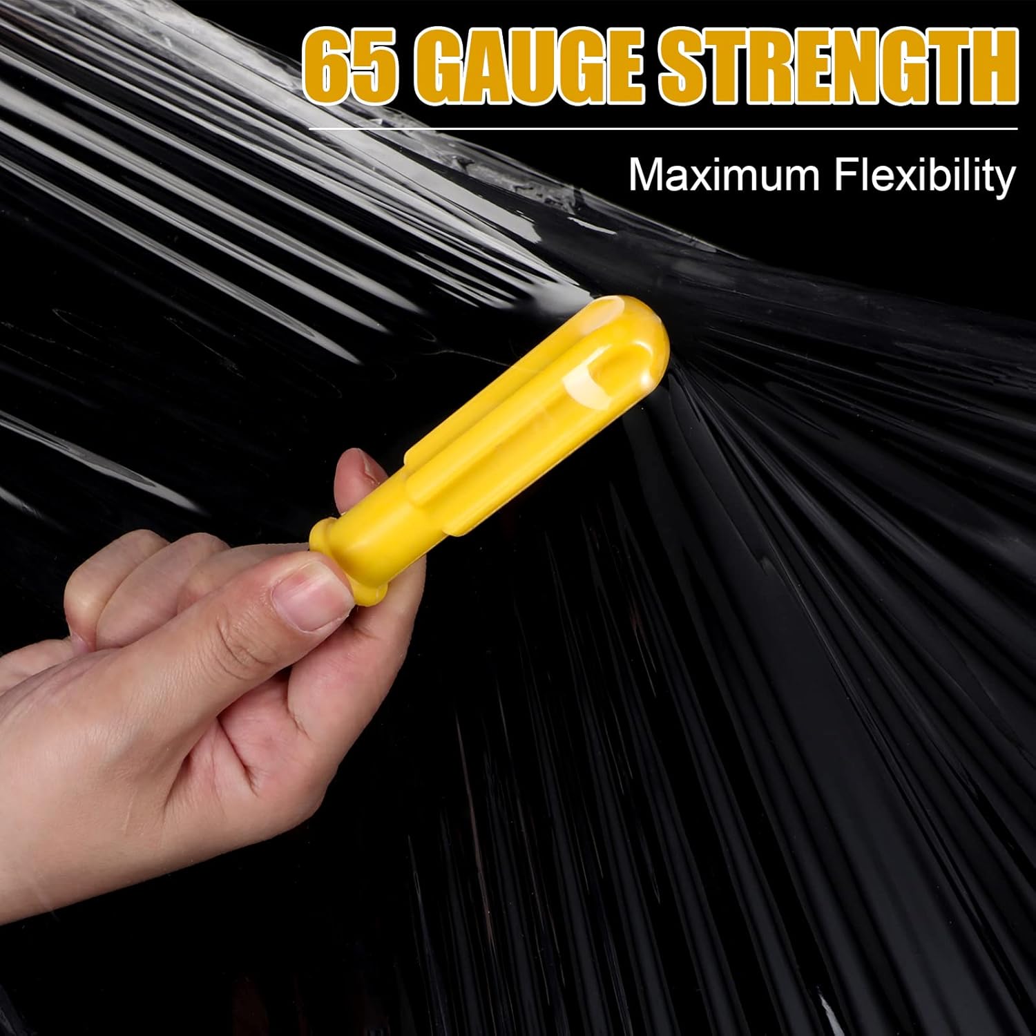 Thenshop Stretch Film/Wrap 16.5 Inch x 2000 ft 65 Gauges Plastic Moving Warp Roll Clear Cling Film Industrial Strength PE Heavy Duty Shrink Wrap Adhering Shrink Film for Furniture Glass Storing