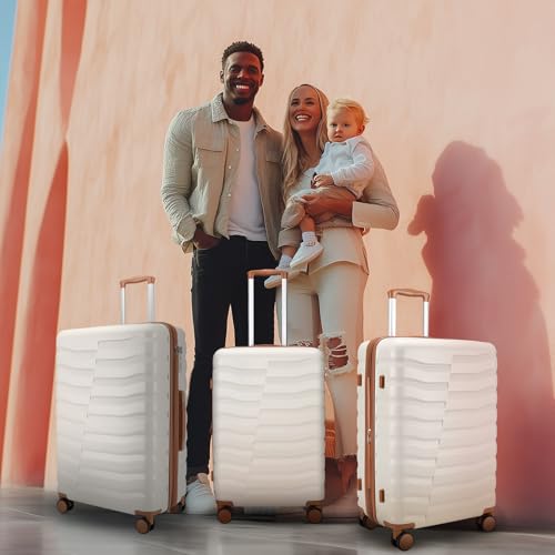 Lightweight Luggage with Spinner Wheels & YKK Zipper, 3-Piece Travel Suitcase ABS+PC Hardshell Luggage Set with TSA Lock, Light Avocado Green (20+24+28 inch)