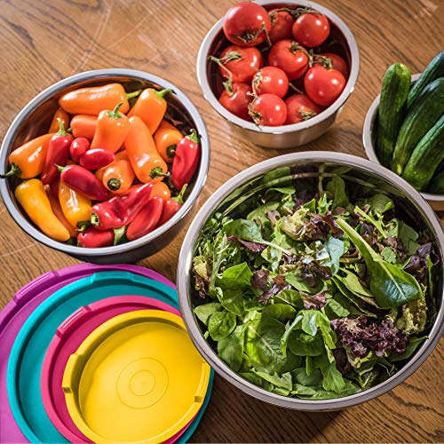 Bellemain Stainless Steel Non-Slip Mixing Bowls with Lids (4-Piece Set)