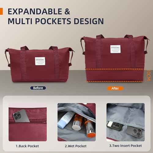 SHOWKOO Luggage Sets Expandable PC+ABS Durable Suitcase Double Wheels TSA Lock Black