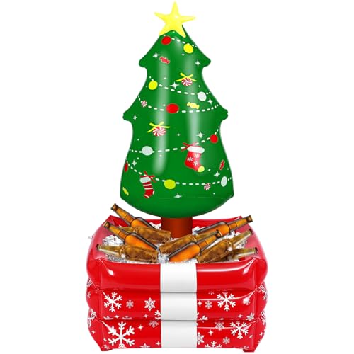 Bencailor Party Decoration Inflatable Xmas Cooler Blow up Pool Birthday Party Favor Supplies Inflatable Serving Bar Food Container Cool Beverage Coolers Gifts