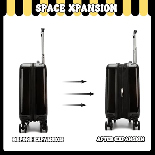 Kid’s Luggage Set 2 Piece Suitcase Set 16’’ Hardside Luggage with Spinner Wheels Girls Boys Carry on Toddler Luggage Travel Rolling Luggage Carry on Luggage Airline Approved Football