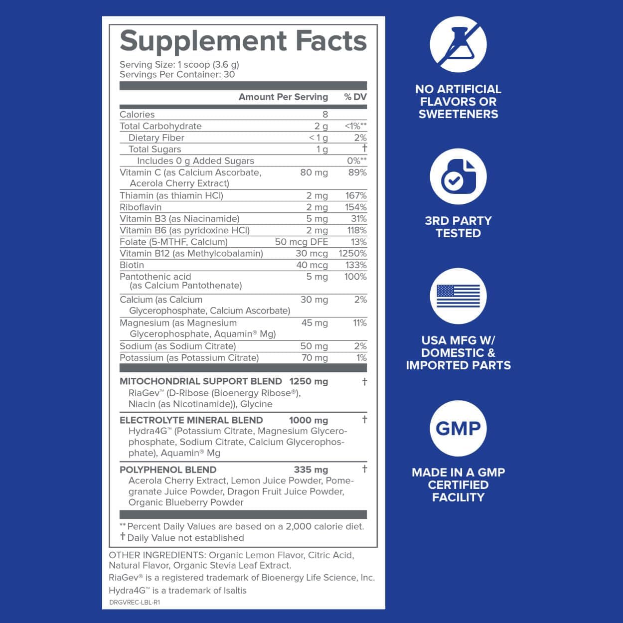 Gundry MD Vital Recharge Supplement Powder - Advanced Energy Formula with Electrolytes - Supports ATP Supply - 30 Servings