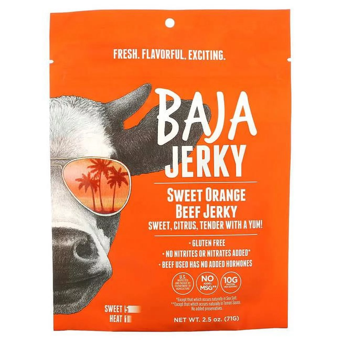Baja Jerky, Beef Jerky, Sweet Orange, 2.5 oz