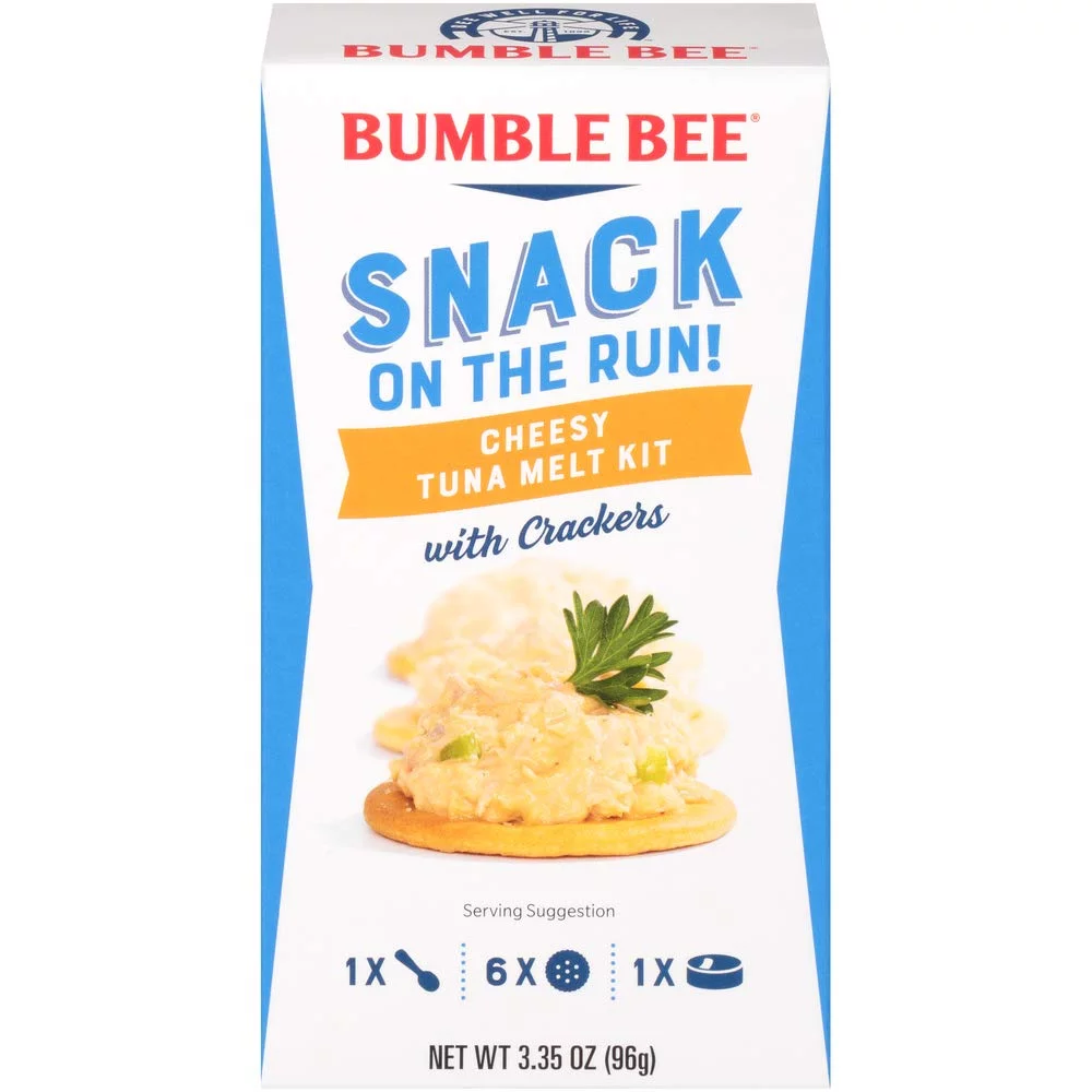 BUMBLE BEE Snack On The Run Crackers Kit, Cheesy Tuna Melt, 3.35 Ounce Kit (Case of 12), High Protein Snack Food, Canned Tuna, Healthy Snacks for Adults