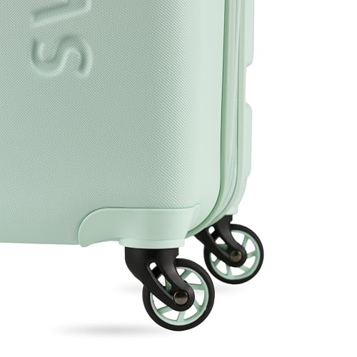 SwissGear 7366 Hardside Expandable Luggage with Spinner Wheels, White, Carry-On 19-Inch