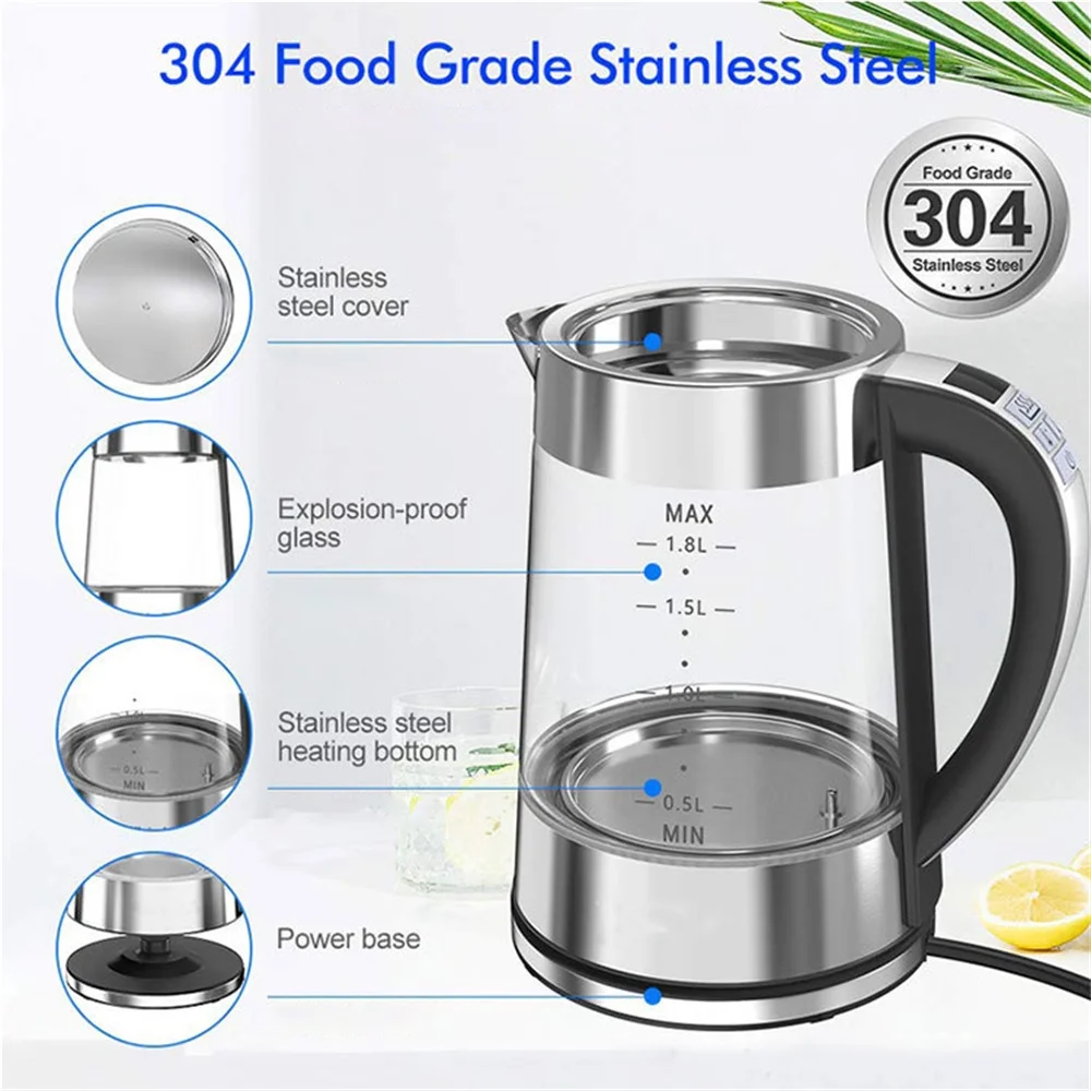 Intelligent Constant Temperature Glass Electric Kettle Household Multifunctional Automatic Power-off Insulation