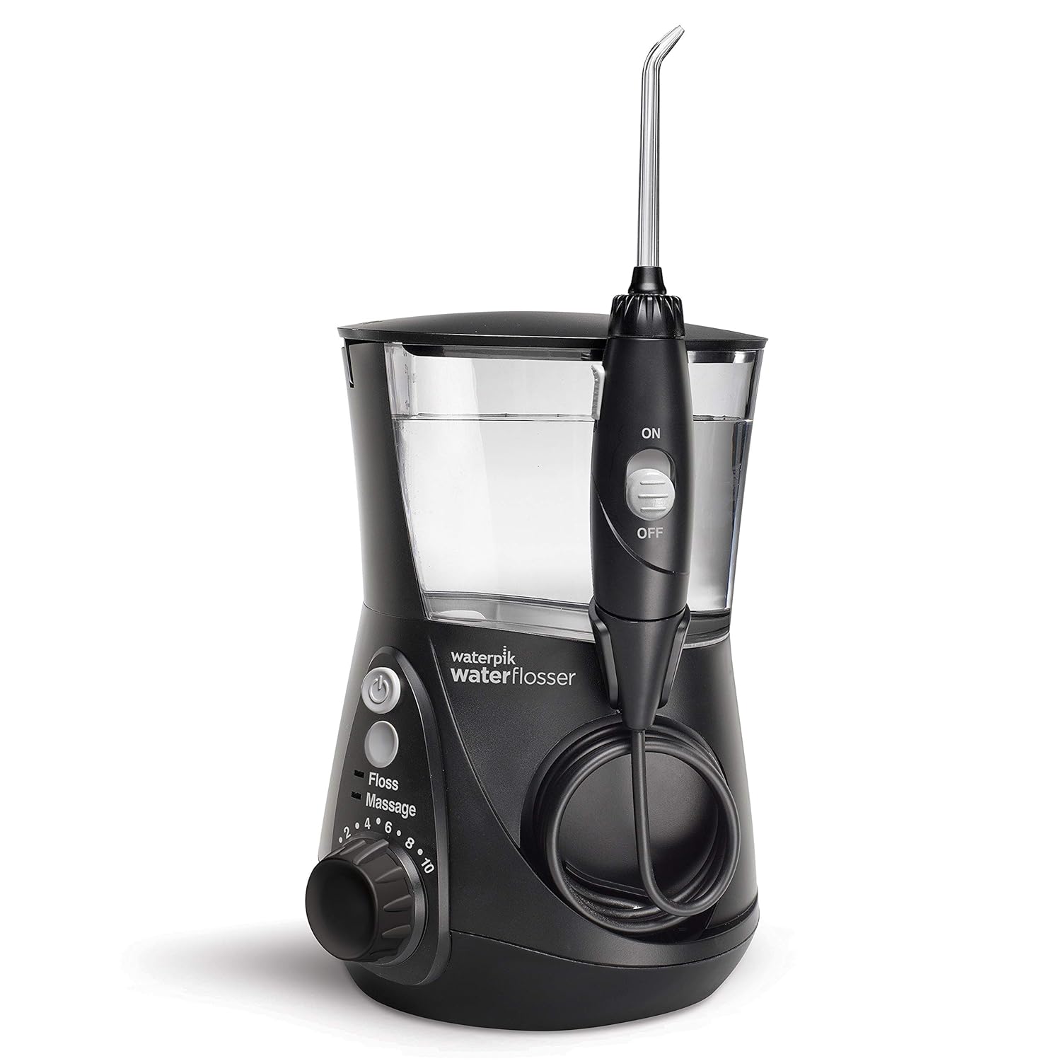 Waterpik Aquarius Water Flosser Professional For Teeth, Gums, Braces, Dental Care, Electric Power With 10 Settings, 7 Tips For Multiple Users And Needs, ADA Accepted, Black WP-662 Pack of 2