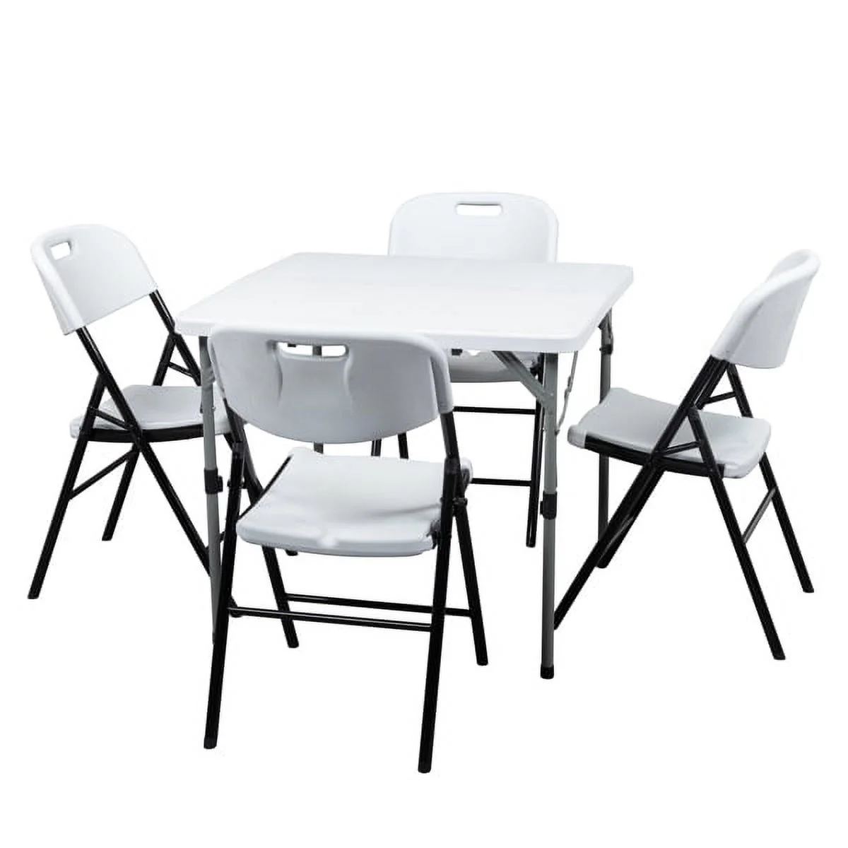 SYTHERS Plastic Folding Chairs, 4 Pack Stackable Dining Chairs for Guests Kitchen Office Wedding Party Picnic, White