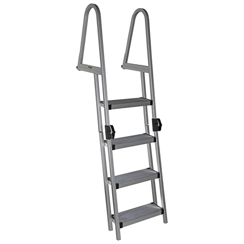 Extreme Max 3005.5284 Heavy-Duty Aluminum Pontoon & Dock Ladder with 15.75