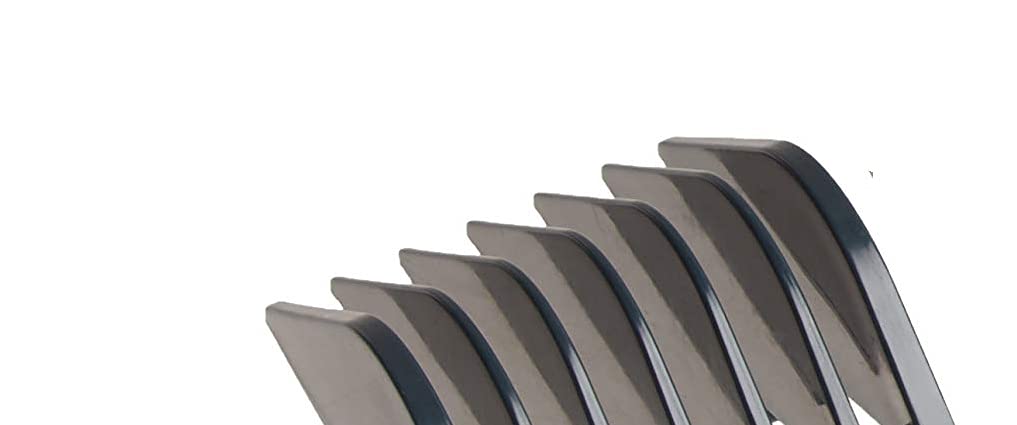 Andis Master Series Premium Hair Clipper Attachment Comb Set, Clipper Guards Cutting Guides with Metal Clip, Black, 7 Count