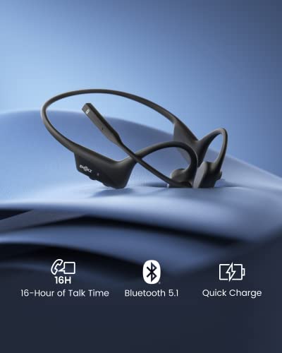 SHOKZ OpenComm2 UC - Bone Conduction Bluetooth Stereo Computer Headset with Boom Mic - USB-C Compatible with PC and Mac - Zoom Certified, with Bookmark