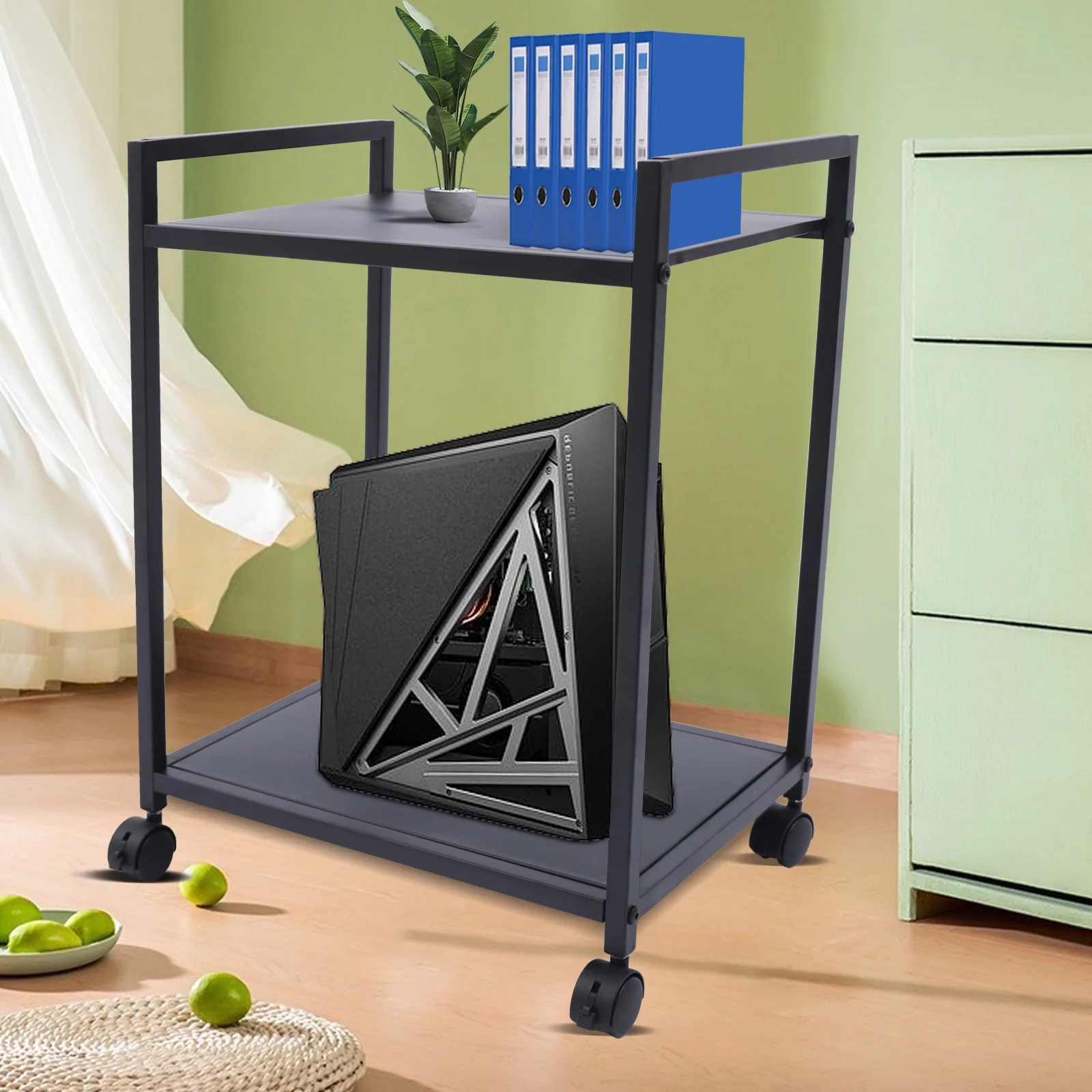 TOOL1SHOoo Computer Tower Stand, 2Tier Stand, CPU Stand PC Stand with Lockable Wheels US