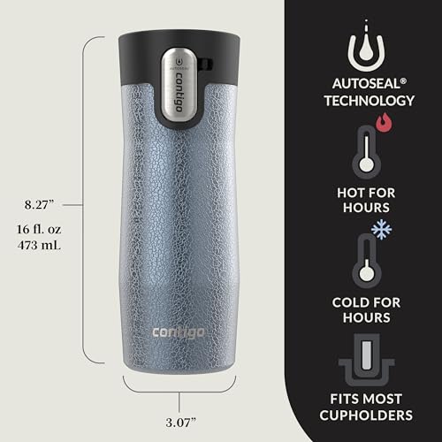 Contigo AUTOSEAL West Loop Vacuum-Insulated Stainless Steel Travel Mug with Easy-Clean Lid 20 oz Sake