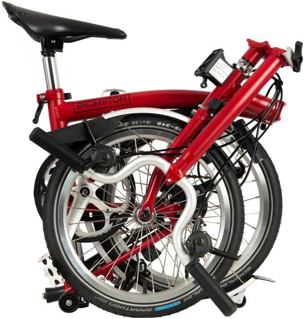 Brompton C Line 3 Speed Folding Bike with Battery Lighting - High (House Red)