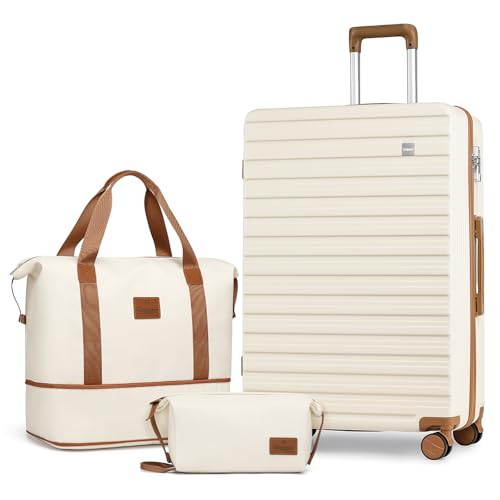 imiomo 20 Inch Expandable Carry on Luggage Sets with Spinner Wheels, Hard Shell Lightweight Rolling Travel Carry-on Suitcase with TSA Lock, Black