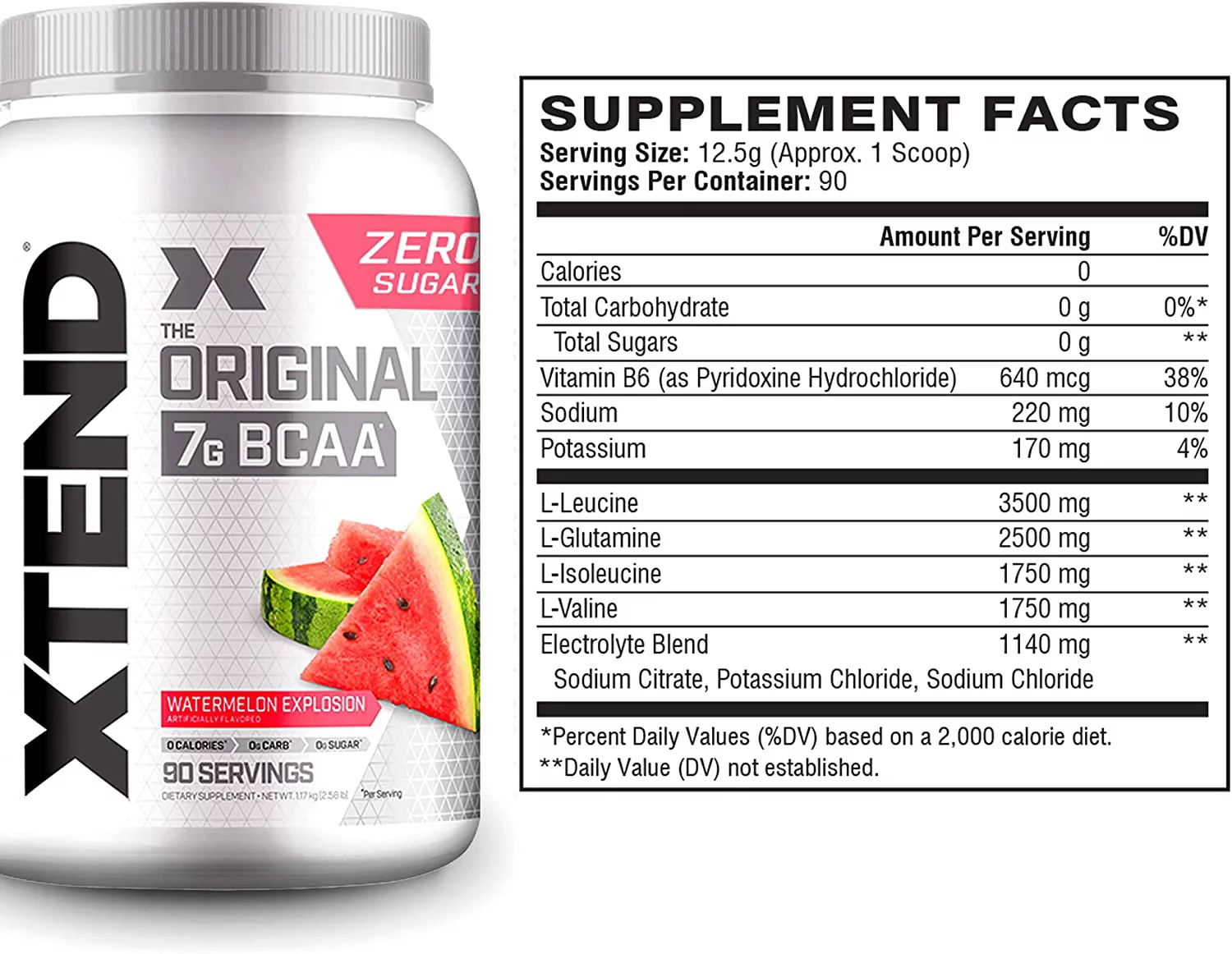 XTEND Original BCAA Powder + Watermelon Explosion + Muscle Recovery + Electrolytes + 90 Servings