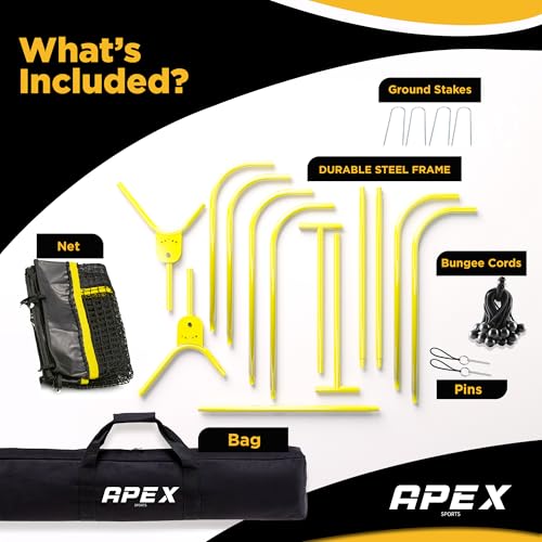 Professional Lacrosse Rebounder Volleyball Rebounder (4x7 Feet) - Adjustable 5 Angles, Soccer and Baseball Rebounder Practice Net with Precision Target Strip, Sturdy Frame