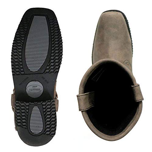 Hot Leathers BTM1003 Men's Stone Wash Brown 11-inch Tall Harness Leather Boots - 8