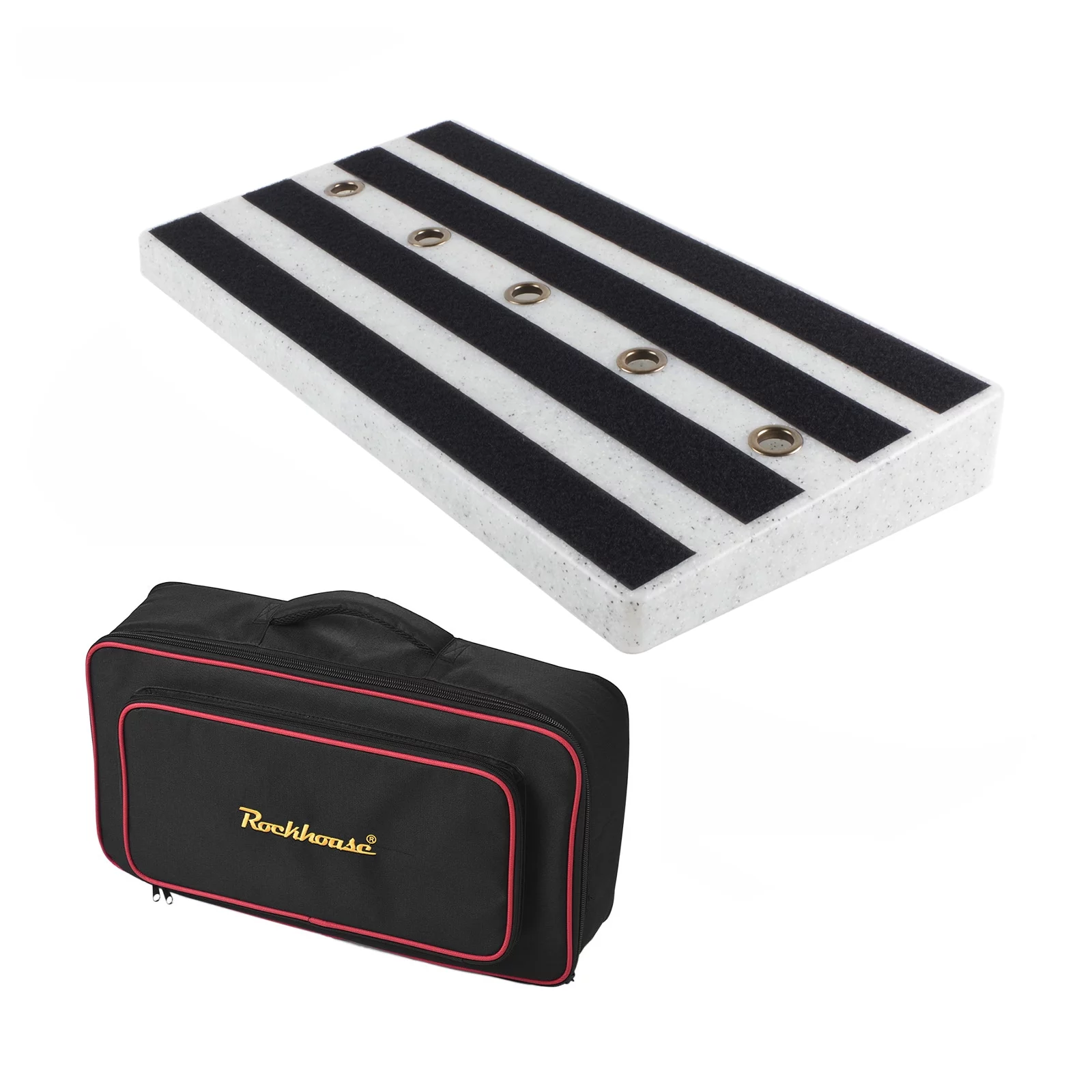 Rockhouse RPB-2 Large Portable Guitar Effect Pedal Board Lightweight Engineering  with Linking Tapes Zippered Carry Bag