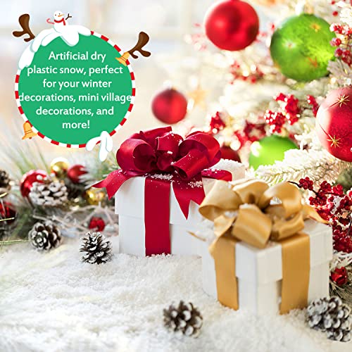 hatisan 13 Ounces Fake Snow Decoration - Artificial Snow for Christmas Decoration, Fake Snow for Crafts Village Displays - Dry Plastic Snowflakes for Holiday Decor Craft Winter Displays