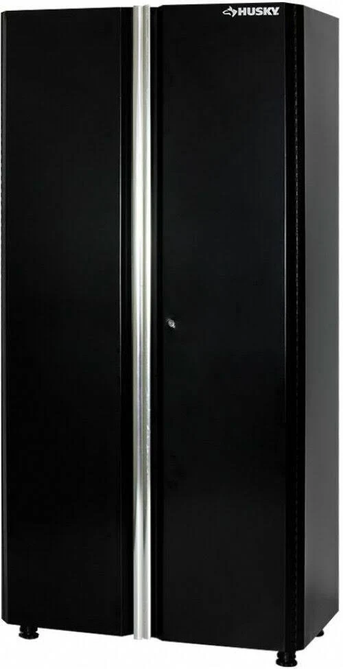 Husky Garage Floor Cabinet 72 in. H x 36 in. W Adjustable Shelves Steel Black