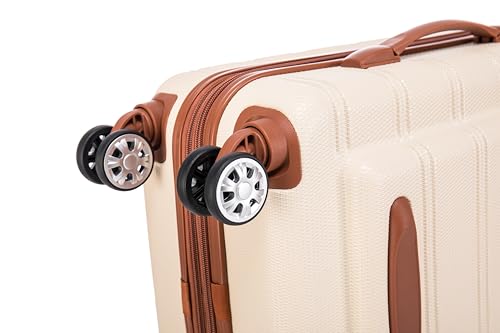 Rockland Melbourne Hardside Expandable Luggage with Spinner Wheels, 2TONENAVY, 2 Piece (20/28)