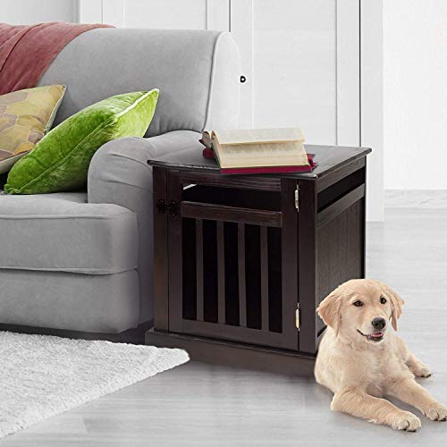 Casual Home Wooden Medium Pet Crate, End Table, Espresso