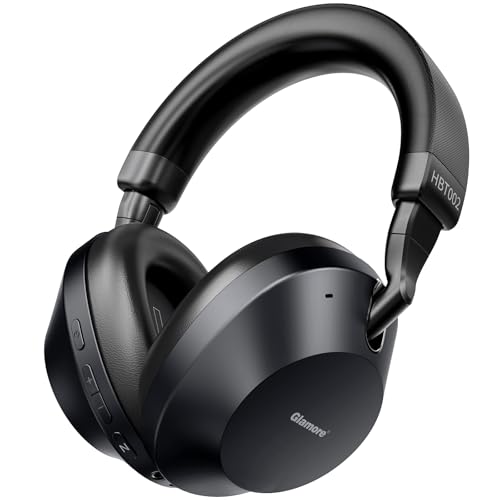 Noise Cancelling Headphones Over Ear Bluetooth 5.3 Wireless/Wired, 40H Playtime, Deep Bass, Foldable Mic, Transparency Mode, Ideal for Airplane Travel, Work, Commute, Sleep