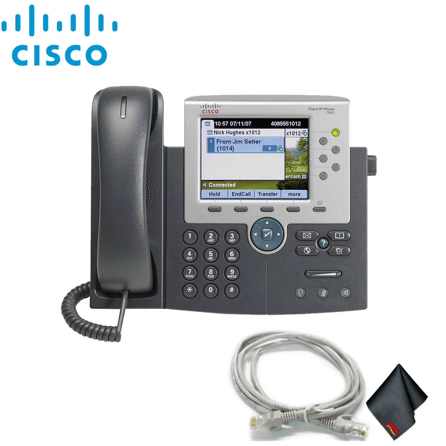 Cisco Unified IP Phone 7975G with Extra Cat5 Cables Combo