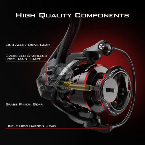 KastKing Royale Legend II Fishing Reel - 5.2:1 Gear Ratio Spinning Reel, Up to 22 Lbs of Carbon Drag, 5+1 Stainless Steel Ball Bearings, Graphite Frame, Asymmetric Spinning Reel Rotor Design
