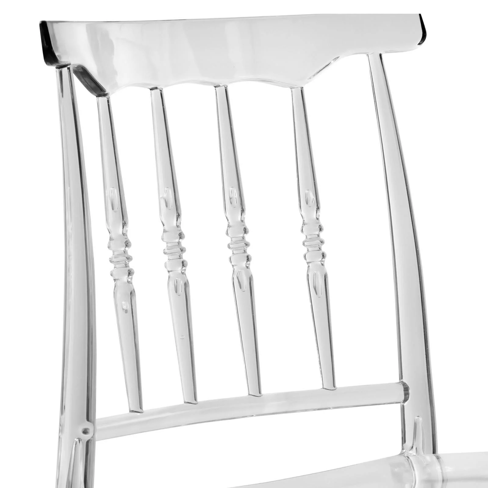 LeisureMod Spindle Transparent Modern Lucite Dining Chair