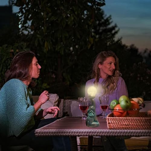 Solar Outdoor Statues, Angel Garden Ornaments Statue, Garden Decor Elephant with Cracked Glass Ball Statues, Lawn Decor Garden Figurine for Patio, Balcony, Yard, Housewarming Gifts (Bronze-Elephant)