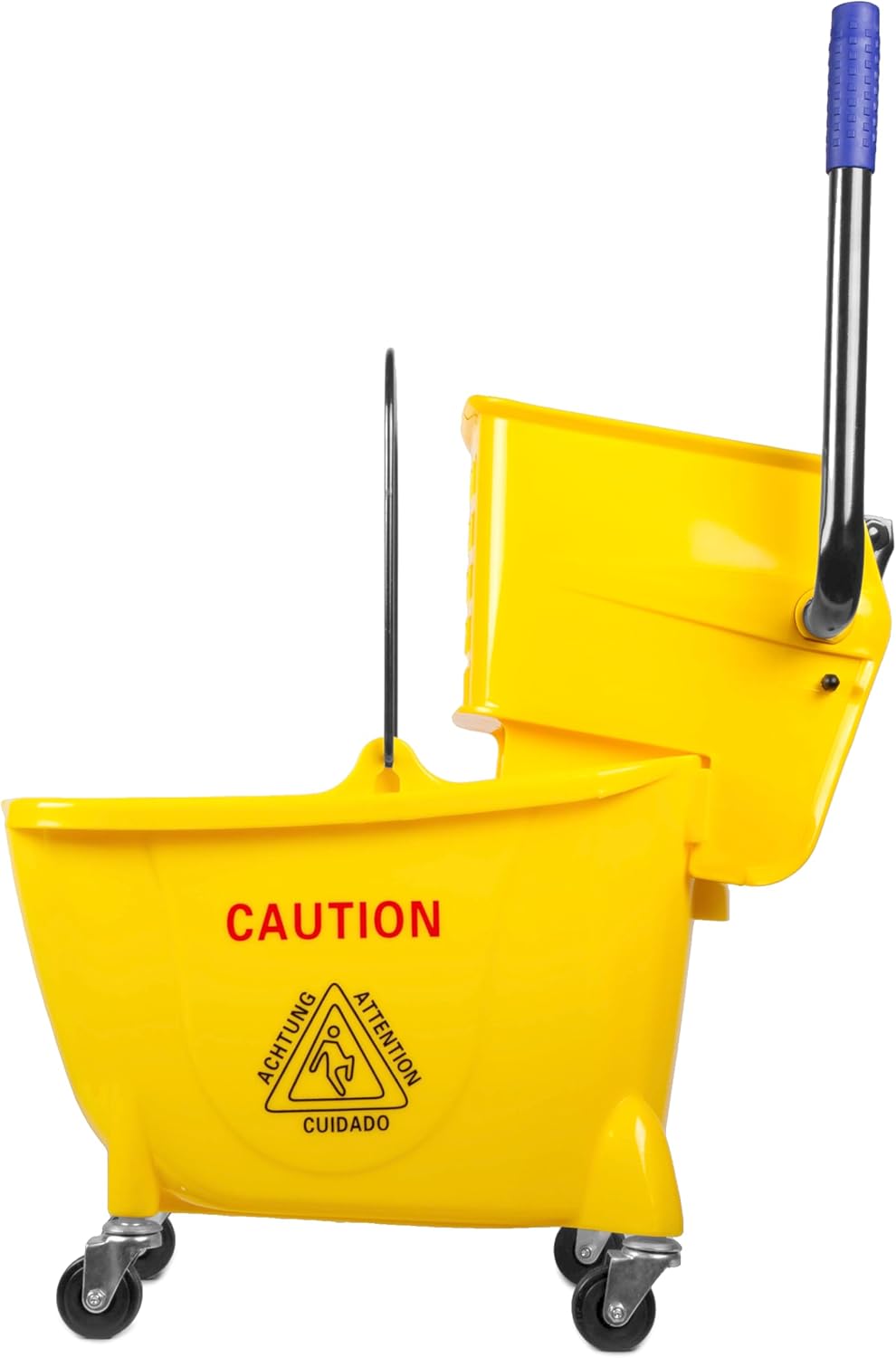 WEN Rolling Mop Bucket with Down Press Wringer, 26-Quart Capacity (73034B)