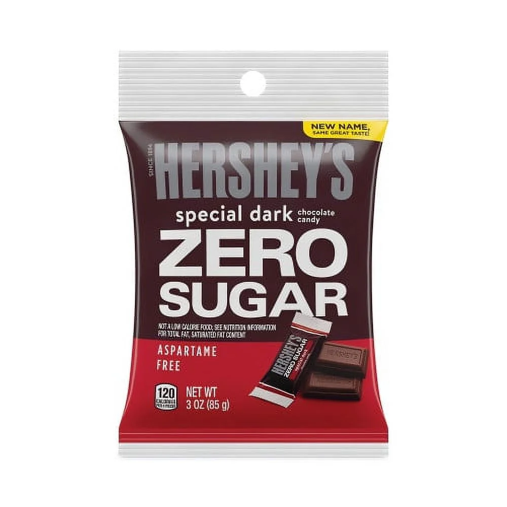 Hershey's Miniatures Special Dark Sugar-Free Chocolate, 3 oz Bag, 12 Bags/Carton, Ships in 1-3 Business Days
