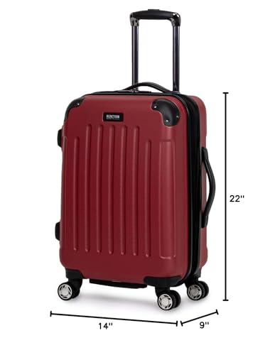 Kenneth Cole REACTION Renegade Luggage Expandable 8-Wheel Spinner Lightweight Hardside Suitcase, Navy Blue, 20-Inch Carry On