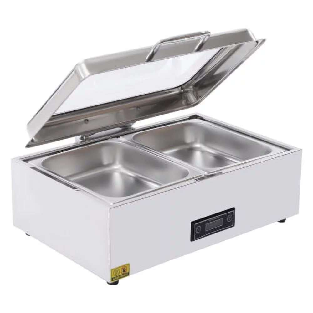 Electric Chafing Dish Stainless Steel Buffet Food Warmer 9QT Chafer Dish w/Lid